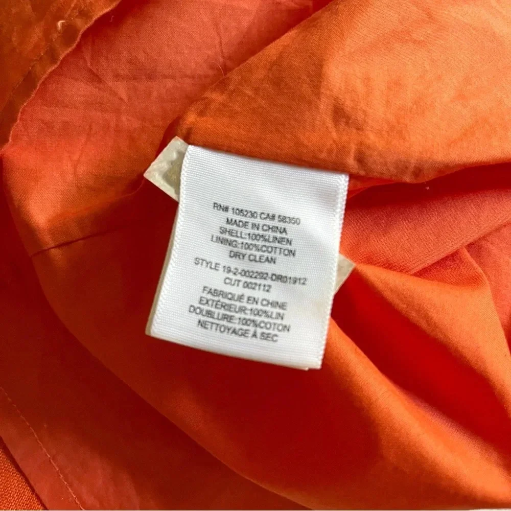 Joie Carnell  Buttoned Midi Belted Linen Dress in Warm Terracotta - Picture 6 of 7